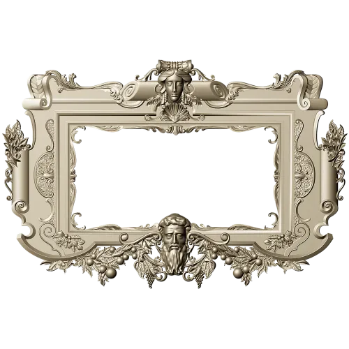 Baroque Ornamental Frame STL for CNC