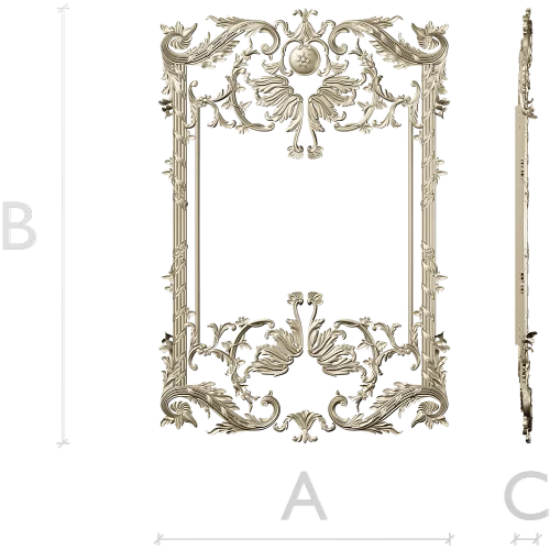 Baroque Ornamental Frame STL for CNC milling