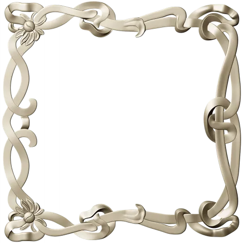 Floral Ribbon Square Frame - STL 3D Model for CNC Milling