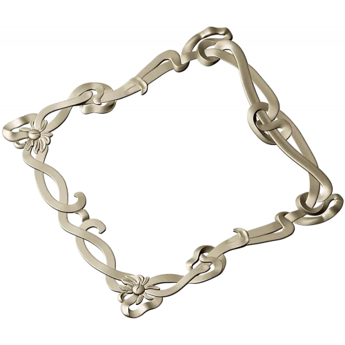 Floral Ribbon Square Frame - STL 3D Model for CNC Milling