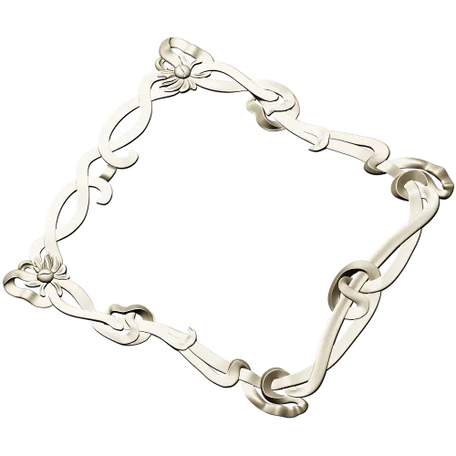 Floral Ribbon Square Frame - STL 3D Model for CNC Milling