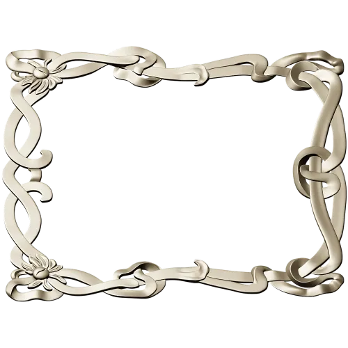 Floral Ribbon Square Frame - STL 3D Model for CNC Milling