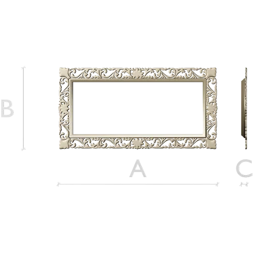 Rectangular Filigree Frame STL for CNC