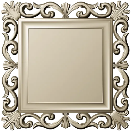 Baroque Square Frame STL - ornate CNC-ready 3D model