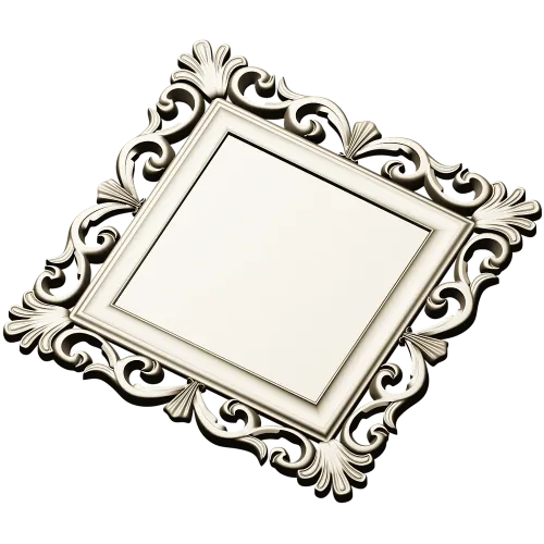 Baroque Square Frame STL - ornate CNC-ready 3D model