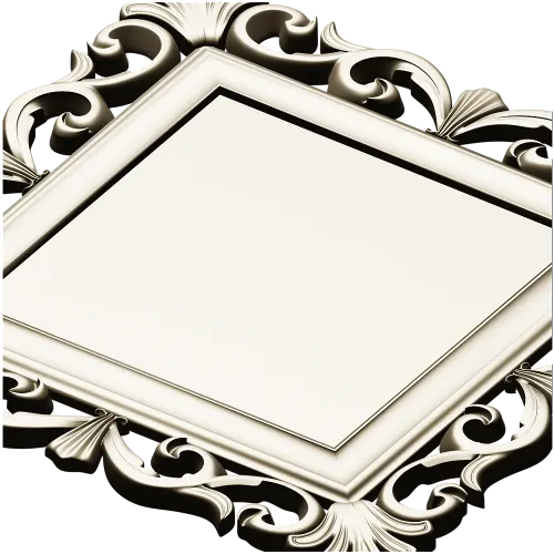 Baroque Square Frame STL - ornate CNC-ready 3D model