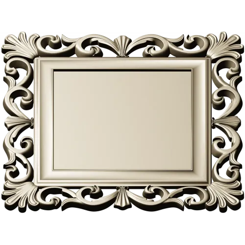 Baroque Square Frame STL - ornate CNC-ready 3D model