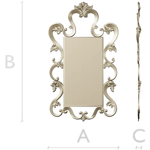 Rococo Rectangular Carved Frame STL