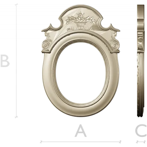 Aurelia Oval Cartouche - 3D STL Frame for CNC