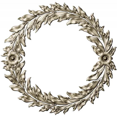 Laurel Wreath Relief - detailed 3D STL model for CNC