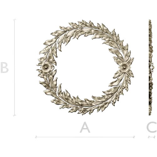 Laurel Wreath Relief - detailed 3D STL model for CNC