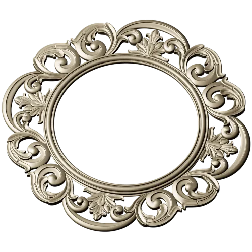 Ornate Rococo Round-in-Square Frame STL for CNC