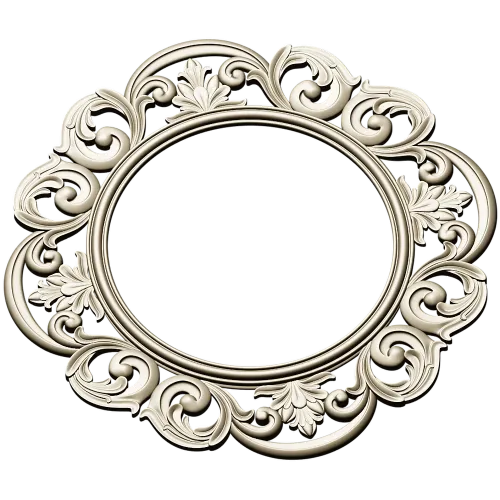 Ornate Rococo Round-in-Square Frame STL for CNC