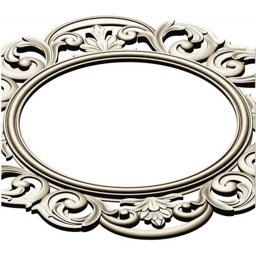 Ornate Rococo Round-in-Square Frame STL for CNC