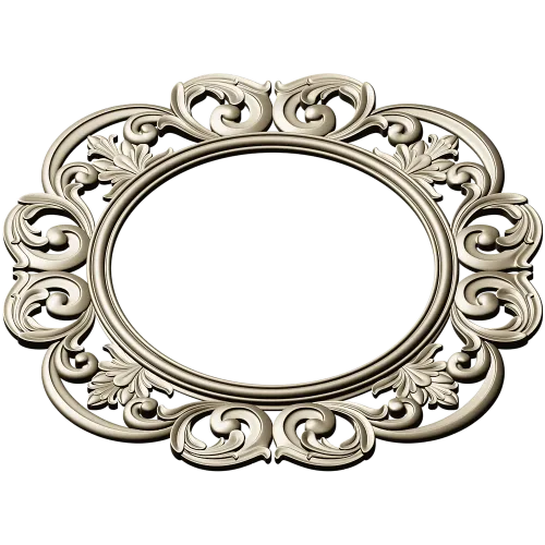 Ornate Rococo Round-in-Square Frame STL for CNC