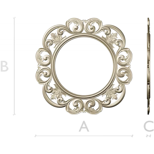 Ornate Rococo Round-in-Square Frame STL for CNC