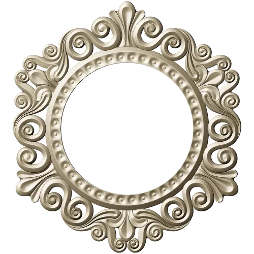 Baroque Round Frame STL for CNC - Ornate Rocaille Design
