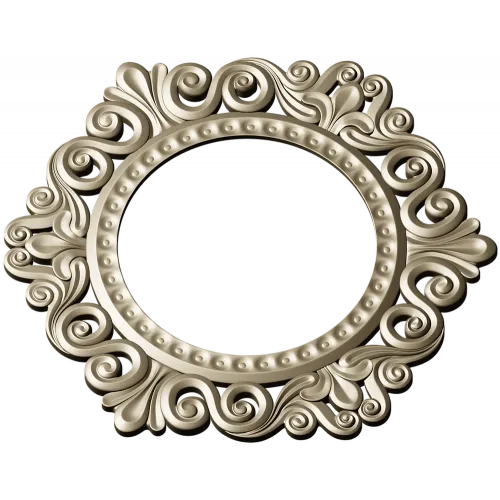 Baroque Round Frame STL for CNC - Ornate Rocaille Design
