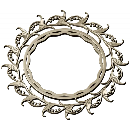 Ornamental Acanthus Round Frame - STL 3D Model for CNC