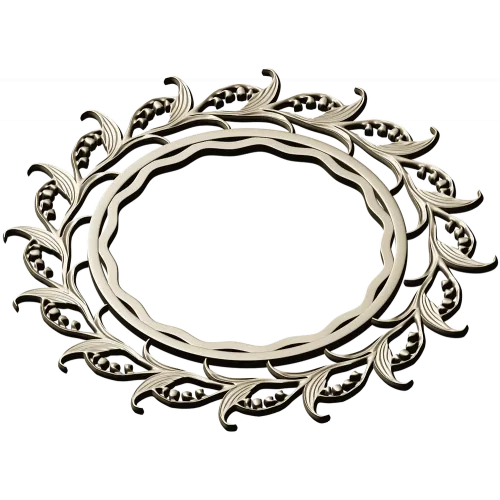 Ornamental Acanthus Round Frame - STL 3D Model for CNC