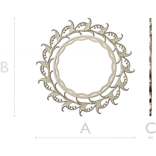 Ornamental Acanthus Round Frame - STL 3D Model for CNC
