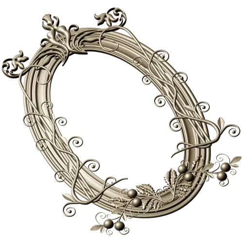 Ornate Oval Vine Frame STL 3D Model for CNC