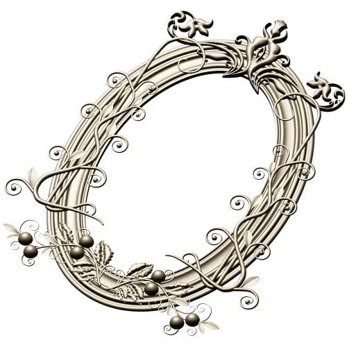 Ornate Oval Vine Frame STL 3D Model for CNC