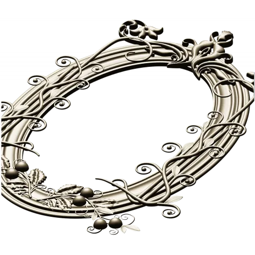 Ornate Oval Vine Frame STL 3D Model for CNC