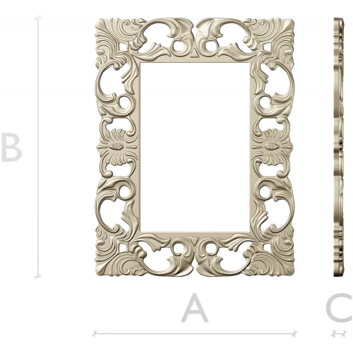 Rococo Filigree Frame - STL 3D model for CNC milling