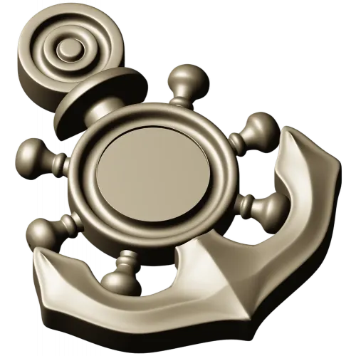 Nautical Anchor & Helm STL 3D Model for CNC