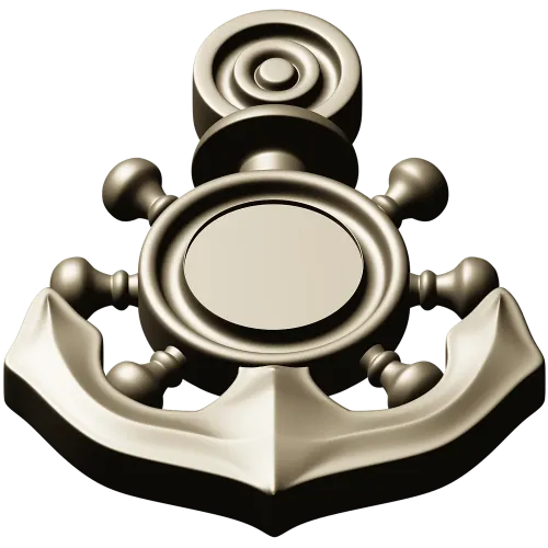 Nautical Anchor & Helm STL 3D Model for CNC