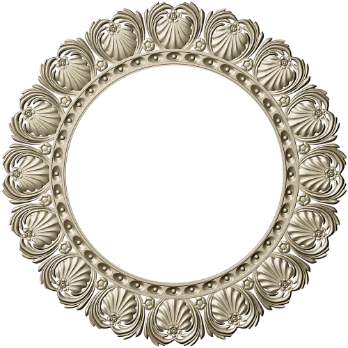 Ornate Shell Rosette - Round CNC Frame STL