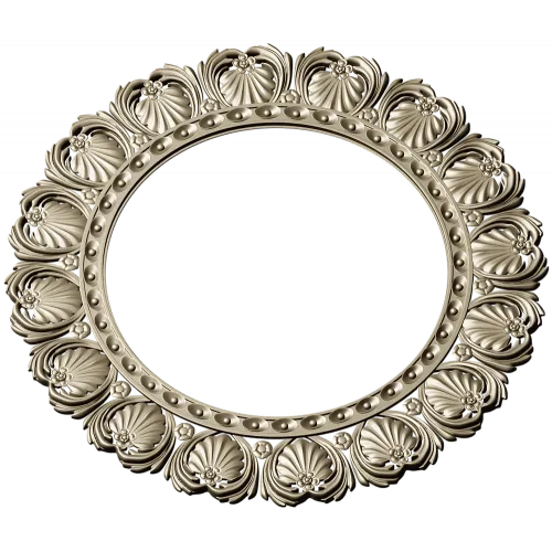 Ornate Shell Rosette - Round CNC Frame STL