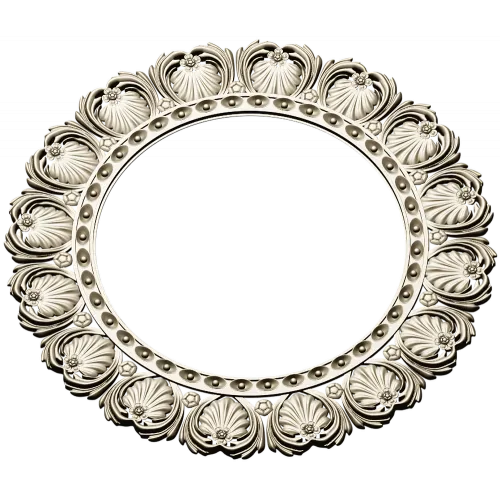 Ornate Shell Rosette - Round CNC Frame STL