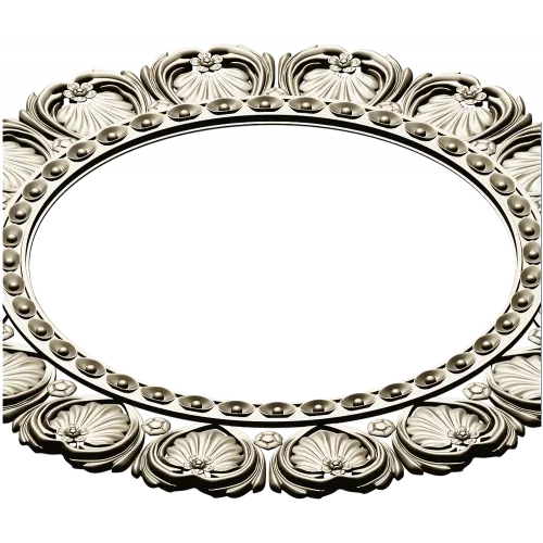 Ornate Shell Rosette - Round CNC Frame STL