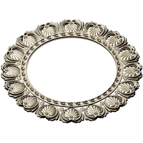 Ornate Shell Rosette - Round CNC Frame STL
