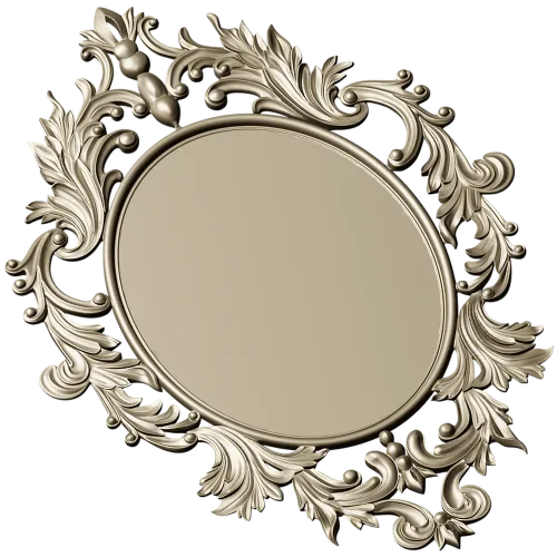 Ornamental Acanthus Oval Frame - STL 3D model for CNC
