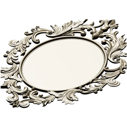 Ornamental Acanthus Oval Frame - STL 3D model for CNC