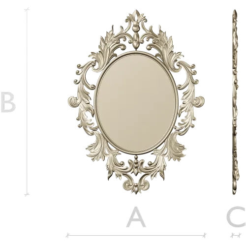 Ornamental Acanthus Oval Frame - STL 3D model for CNC