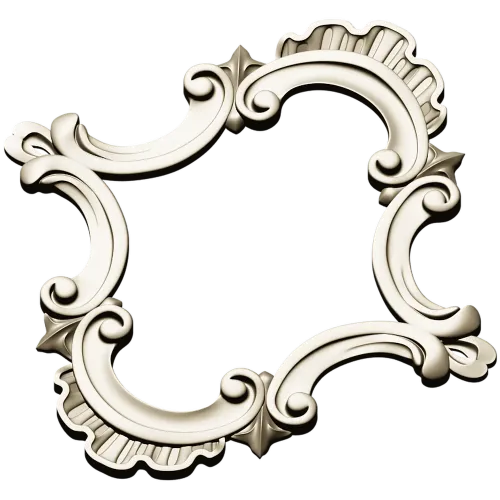 Baroque Cartouche Frame STL for CNC