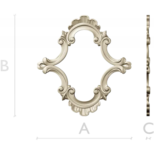 Baroque Cartouche Frame STL for CNC