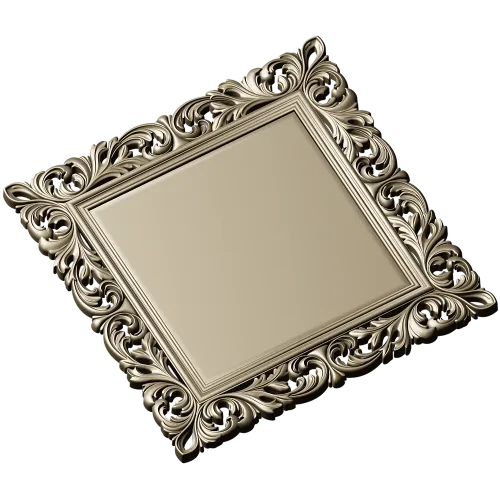 Baroque Square Frame STL 3D model for CNC milling