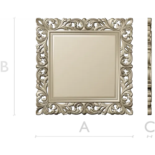 Baroque Square Frame STL 3D model for CNC milling