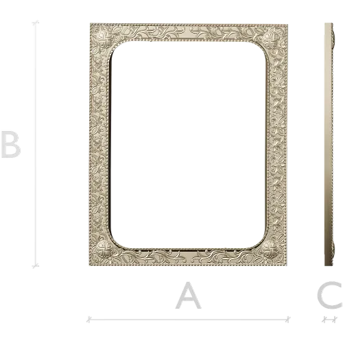 Baroque Floral Rectangular Frame STL for CNC