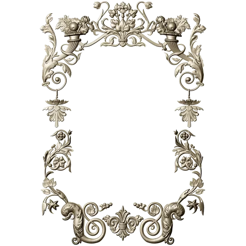 Rococo Floral Frame STL for CNC