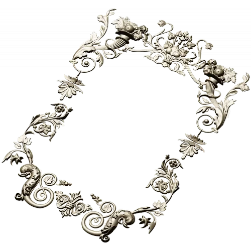 Rococo Floral Frame STL for CNC
