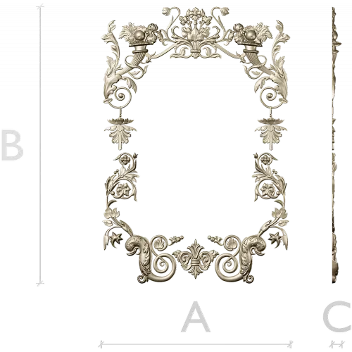 Rococo Floral Frame STL for CNC