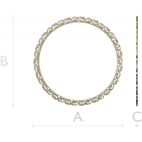Ornate Round Scroll Frame - STL 3D Model for CNC