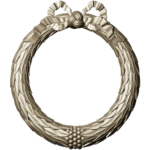 Laurel Wreath Frame - 3D STL model for CNC milling