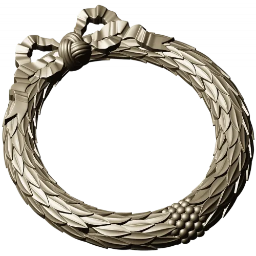 Laurel Wreath Frame - 3D STL model for CNC milling